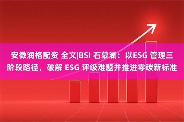安微润格配资 全文|BSI 石慕澜：以ESG 管理三阶段路径，破解 ESG 评级难题并推进零碳新标准